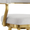 Justy Swivel Counter Stool Chair | Gold Steel Frame | Silver Polyester