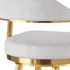 Justy Swivel Counter Stool Chair | Gold Steel Frame | Silver Polyester