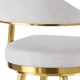 Justy Swivel Counter Stool Chair | Gold Steel Frame | Silver Polyester