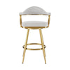 Justy Swivel Barstool Chair | Gold Brushed Steel Legs | Silver Polyester BM339160