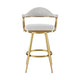 Justy Swivel Barstool Chair | Gold Brushed Steel Legs | Silver Polyester BM339160