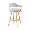 Justy Swivel Barstool Chair | Gold Brushed Steel Legs | Silver Polyester BM339160