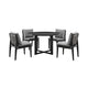 Lynn 5pc Outdoor Dining Table & 4 Chair Set | Round Top | Rattan Woven Black
