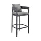 Enya 5pc Outdoor Bar Height Table & 4 Chair Set | Gray Cushions | Black Aluminum BM339169