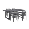 Enya 5pc Outdoor Dining Table & 4 Chair Set | Gray Cushions | Blac BM339170