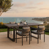 Enya 5pc Outdoor Dining Table & 4 Chair Set | Gray Cushions | Blac BM339170