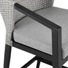 Plyn 5pc Outdoor Bar Height Table Set | 4 Gray Cushioned Chairs | Black Aluminum BM339173
