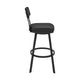 Poni Swivel Counter Stool Chair | Black Faux Leather Seat | Iron Base BM339176