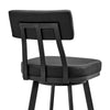 Poni Swivel Counter Stool Chair | Black Faux Leather Seat | Iron Base BM339176