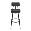 Poni Swivel Barstool Chair | Black Faux Leather | Iron Base BM339177