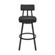 Poni Swivel Barstool Chair | Black Faux Leather | Iron Base BM339177