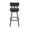Poni Swivel Barstool Chair | Black Faux Leather | Iron Base BM339177