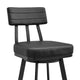 Poni Swivel Barstool Chair | Black Faux Leather | Iron Base