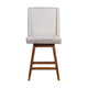 Tynn Swivel Counter Stool Chair | Beige Wingback | Brown Rubberwood BM339180