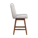 Tynn Swivel Counter Stool Chair | Beige Wingback | Brown Rubberwood BM339180