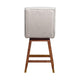 Tynn Swivel Counter Stool Chair | Beige Wingback | Brown Rubberwood BM339180
