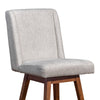 Tynn Swivel Counter Stool Chair | Beige Wingback | Brown Rubberwood BM339180