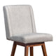 Tynn Swivel Counter Stool Chair | Beige Wingback | Brown Rubberwood BM339180