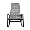Gynn Outdoor Rocking Chair | Gray Rope Woven | Black Eucalyptus Frame BM339182
