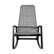 Gynn Outdoor Rocking Chair | Gray Rope Woven | Black Eucalyptus Frame BM339182