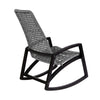 Gynn Outdoor Rocking Chair | Gray Rope Woven | Black Eucalyptus Frame BM339182