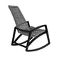 Gynn Outdoor Rocking Chair | Gray Rope Woven | Black Eucalyptus Frame BM339182