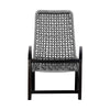 Gynn Outdoor Rocking Chair | Gray Rope Woven | Black Eucalyptus Frame BM339182