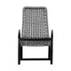 Gynn Outdoor Rocking Chair | Gray Rope Woven | Black Eucalyptus Frame BM339182