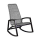 Gynn Outdoor Rocking Chair | Gray Rope Woven | Black Eucalyptus Frame