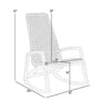 Gynn Outdoor Rocking Chair | Gray Rope Woven | Black Eucalyptus Frame BM339182