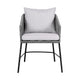 Dynn Outdoor Dining Chair | Gray Rope Woven & Cushions | Black Steel BM339184