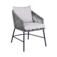 Dynn Outdoor Dining Chair | Gray Rope Woven & Cushions | Black Steel