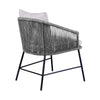 Dynn Outdoor Dining Chair | Gray Rope Woven & Cushions | Black Steel BM339184