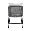 Dynn Outdoor Dining Chair | Gray Rope Woven & Cushions | Black Steel BM339184