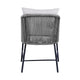 Dynn Outdoor Dining Chair | Gray Rope Woven & Cushions | Black Steel BM339184