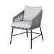 Dynn Outdoor Dining Chair | Gray Rope Woven & Cushions | Black Steel BM339184