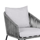 Dynn Outdoor Dining Chair | Gray Rope Woven & Cushions | Black Steel BM339184