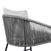 Dynn Outdoor Dining Chair | Gray Rope Woven & Cushions | Black Steel BM339184