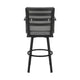Fely Outdoor Swivel Barstool Chair | Black Aluminum & Gray Cushions BM339185