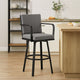 Fely Outdoor Swivel Barstool Chair | Black Aluminum & Gray Cushions BM339185