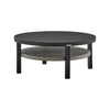 Ryla Outdoor Coffee Table | 42’’ Slatted Top with Woven Shelf | Black BM339186