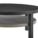 Ryla Outdoor Coffee Table | 42’’ Slatted Top with Woven Shelf | Black BM339186