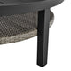 Ryla Outdoor Coffee Table | 42’’ Slatted Top with Woven Shelf | Black BM339186