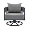 Enya Outdoor Swivel Rocking Chair | Gray Cushions & Aluminum Frame BM339187