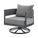Enya Outdoor Swivel Rocking Chair | Gray Cushions & Aluminum Frame BM339187