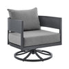 Enya Outdoor Swivel Rocking Chair | Gray Cushions & Aluminum Frame BM339187