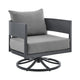 Enya Outdoor Swivel Rocking Chair | Gray Cushions & Aluminum Frame BM339187