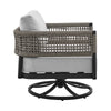 Adiy Outdoor Swivel Rocking Chair | Gray Rope Woven | Black Aluminum BM339188