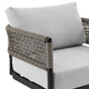 Adiy Outdoor Swivel Rocking Chair | Gray Rope Woven | Black Aluminum BM339188