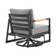 Razi Outdoor Swivel Glider Lounge Chair | Black Aluminum | Gray Cushion BM339189